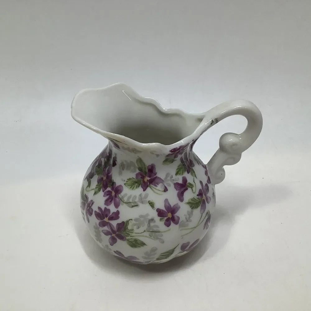 Vintage Inarco Chintz Purple Floral Violets Creamer Porcelain Japan E‎ 4982